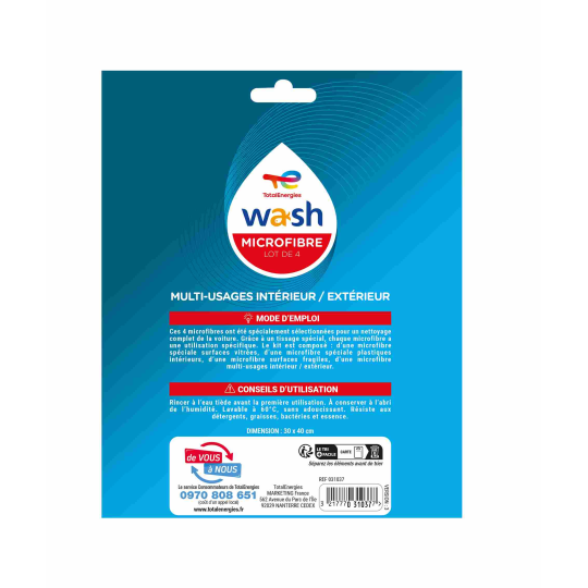 Lot de 4 microfibres Wash