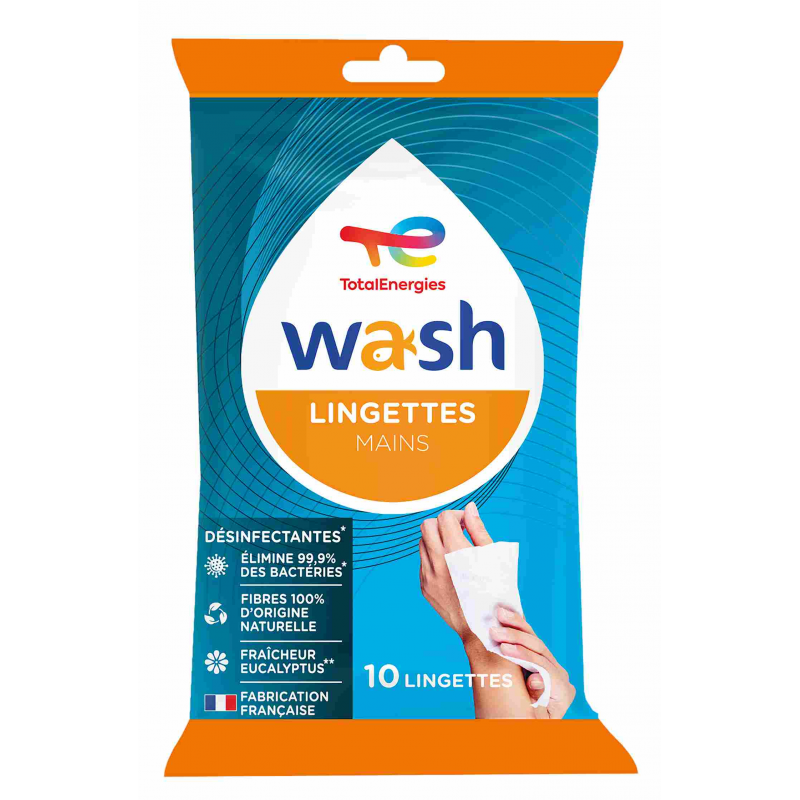 Lingettes mains désinfectantes x10 WASH