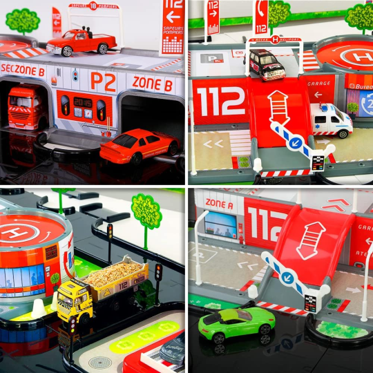 Jouet Maxi Garage avec Station-Service Complète 3 Niveaux
