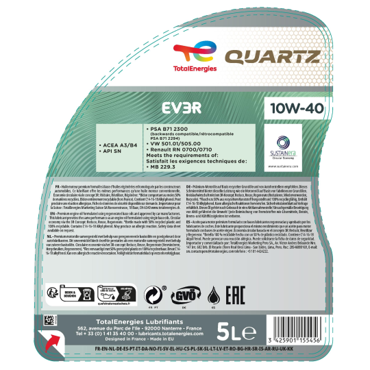 TotalEnergies Quartz EV3R 10W-40 5L