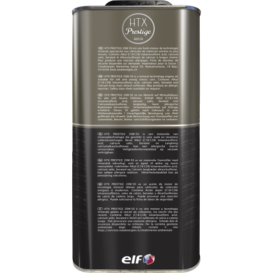 Huile voiture ancienne HTX Prestige 20W50 5L
