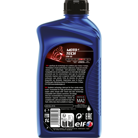 Huile moteur Moto 4 TECH 10W50 1L
