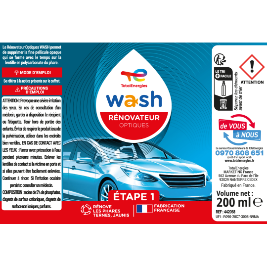 Kit renovateur optique TotalEnergies WASH