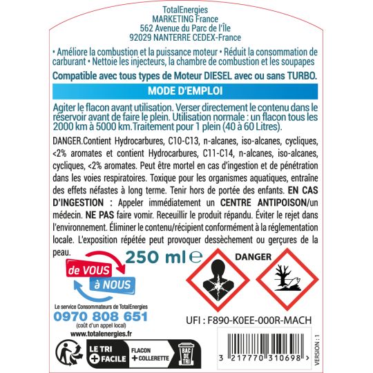 Traitement Diesel 2 en 1 250ml