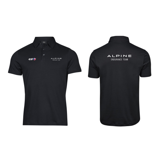 Polo Officiel Alpine x Elf Noir 2026 | Supima® Alpine Endurance Team