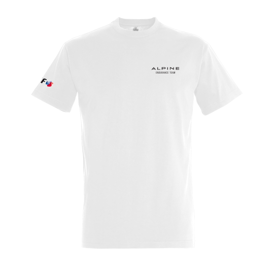 T-shirt Blanc Officiel Alpine x Elf 2026 | 100% Coton Alpine Endurance Team